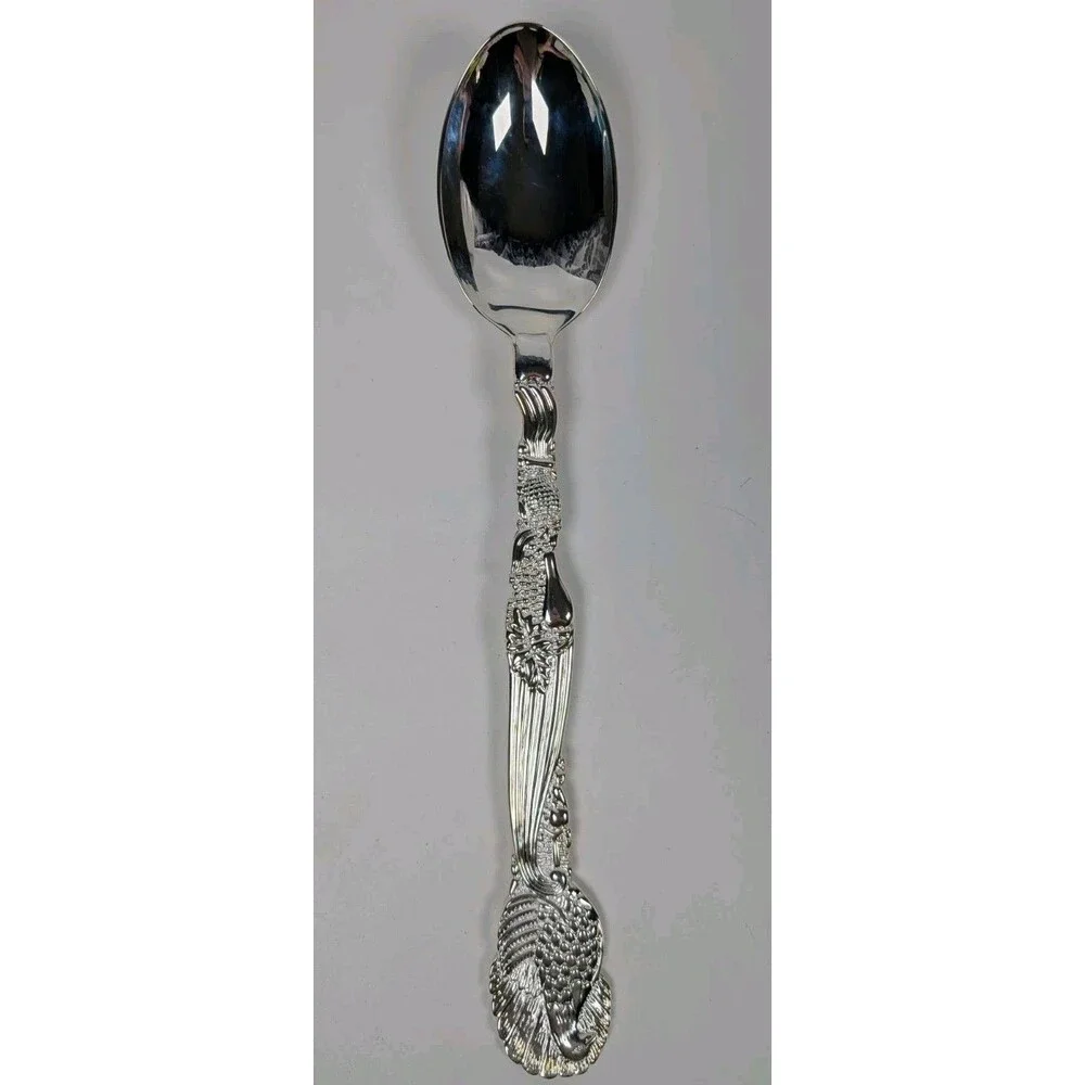 International Silver Co Antioch Serving Spoon Silverplated 12” Ornate Handle NIB